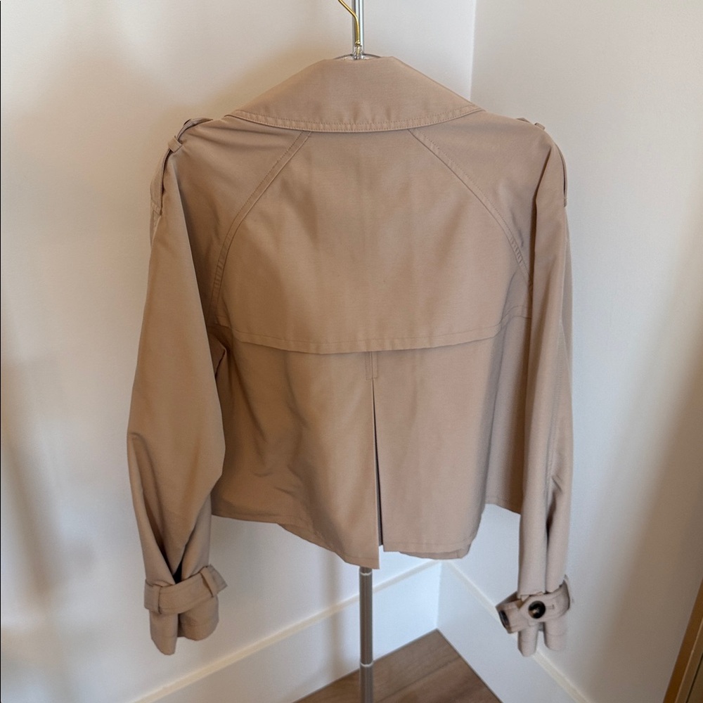 Steve Madden Beige Double-Breasted Trench Coat - Picture 4 of 5